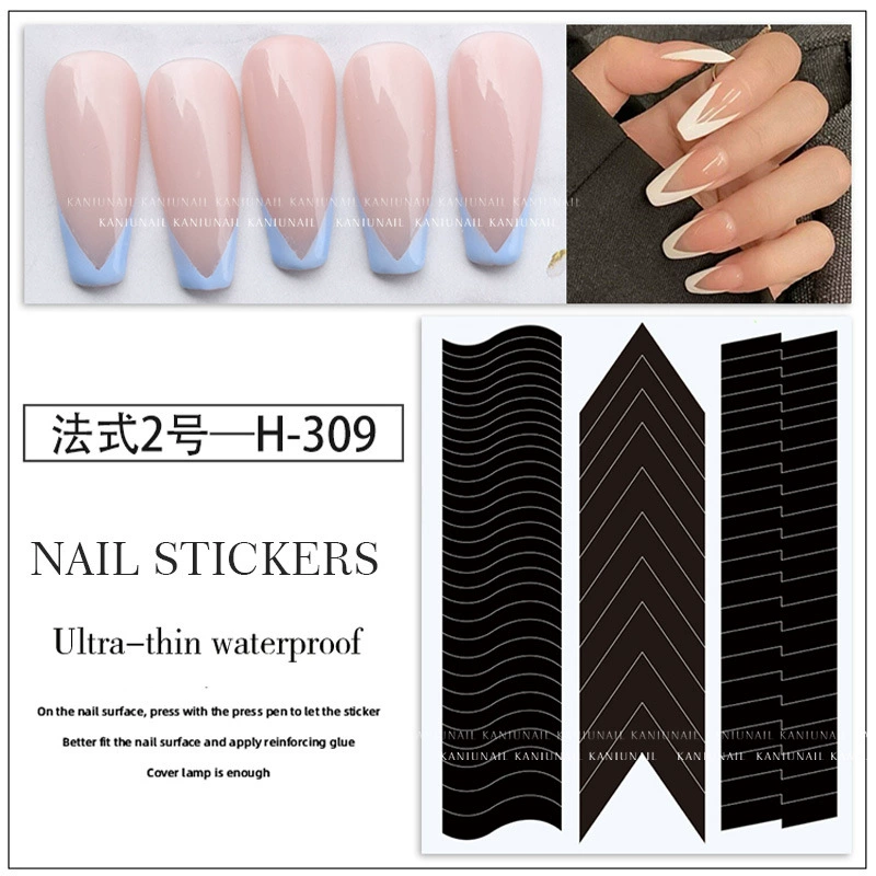 Autocollants pour ongles Joyful French Tip H-309