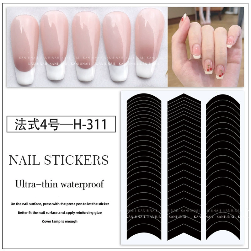 Joyful French Tip Nail Stickers H-311