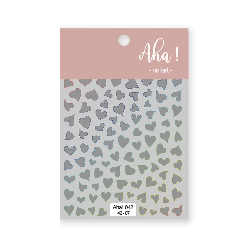 Autocollant pour ongles Aha 042-07 Argent holographique