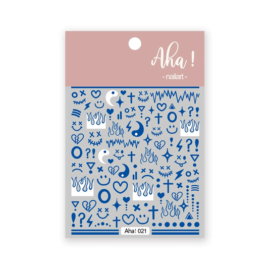 Autocollant pour ongles Aha 021 Bleu