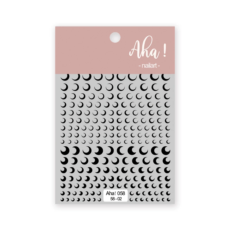 Autocollant pour ongles Aha 058-02 Noir