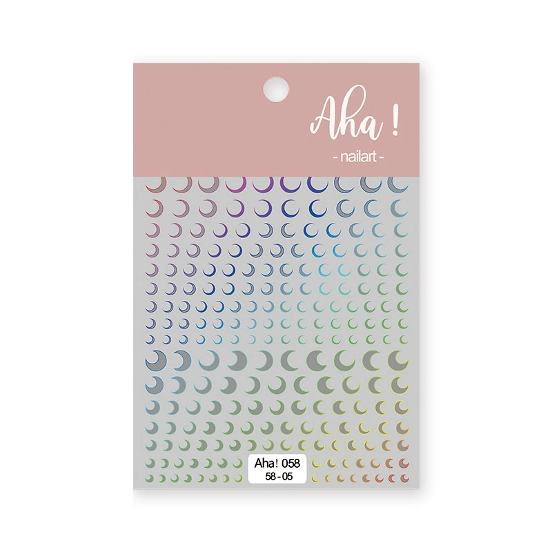 Autocollant pour ongles Aha 058-05 Argent holographique