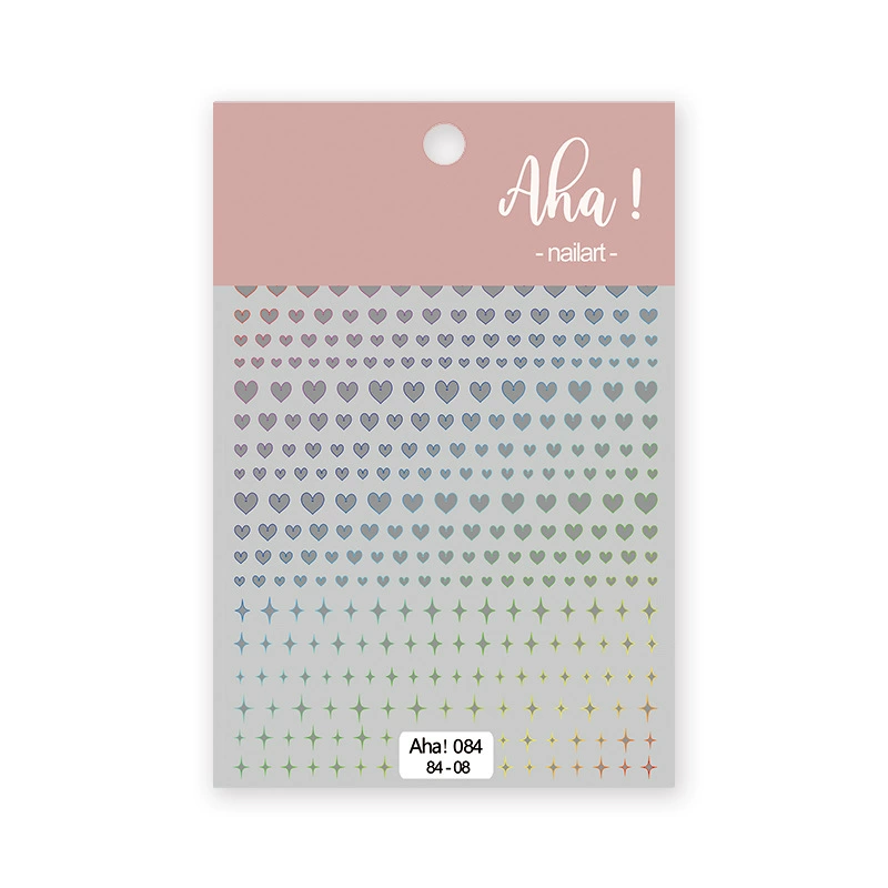 Autocollant pour ongles Aha 084-08 Argent holographique