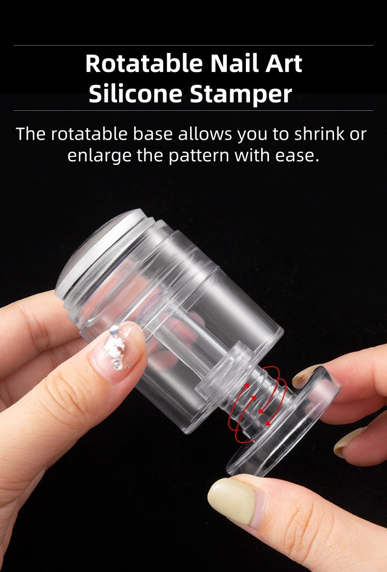Rotatable Nail Art Silicone Stamper (Shrink & Enlarge)