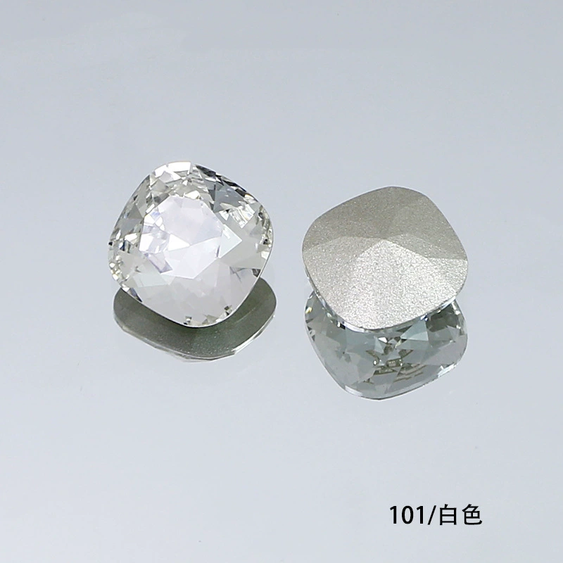 Nail Art Rhinestone Rounded Square 10mmx10mm White (2pcs)