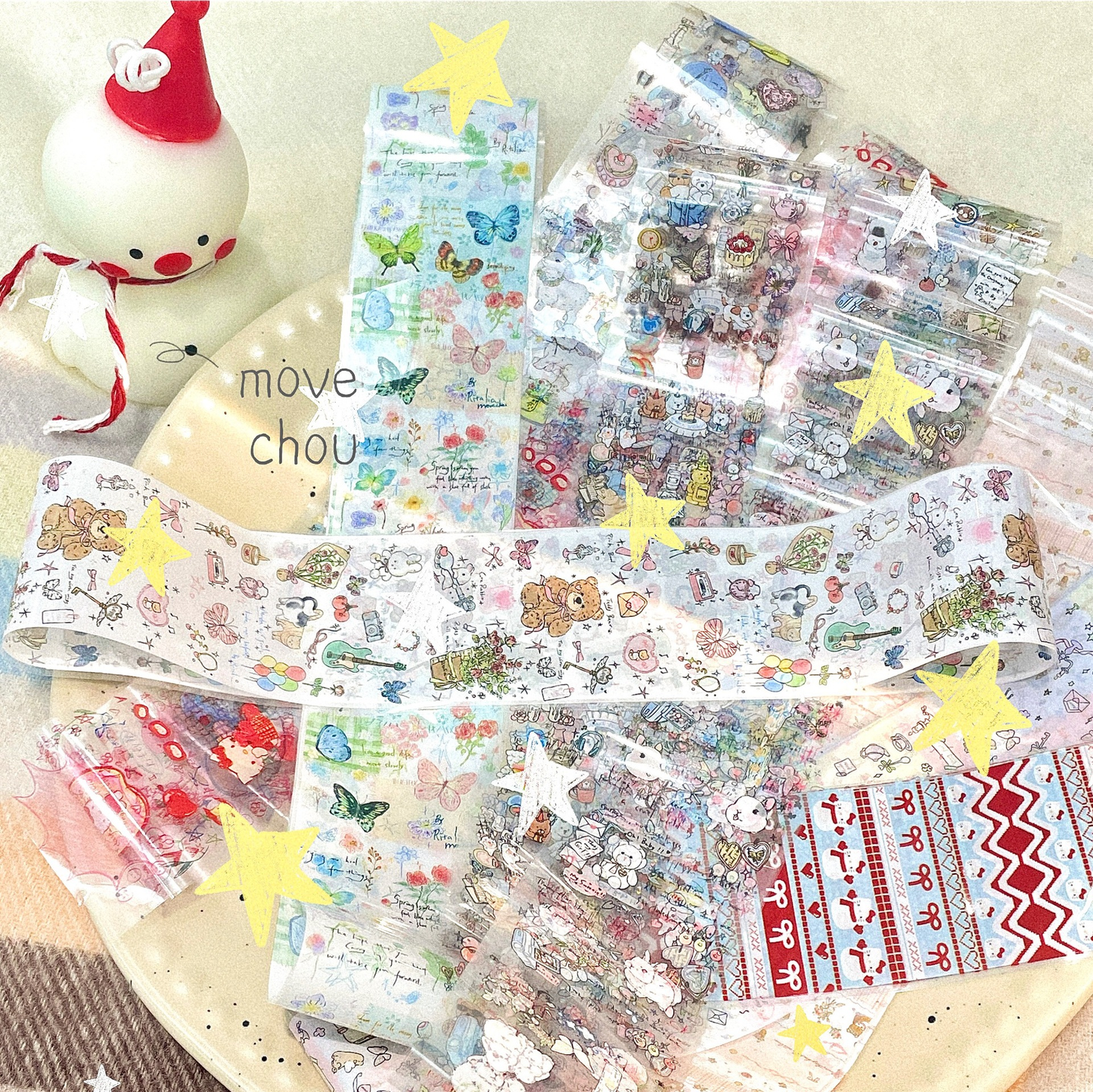 Cute Cartoon Doodle Style Transfer Foils 10 Rolls/pack