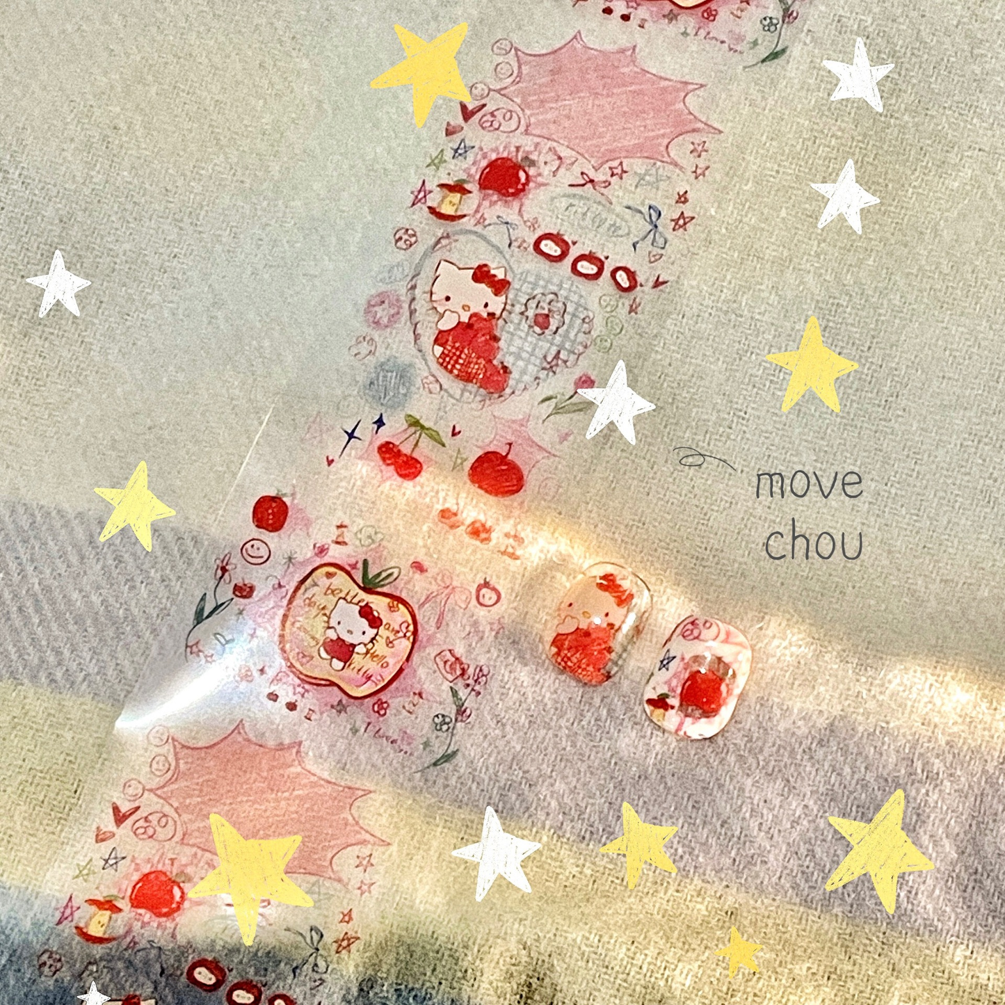Cute Cartoon Doodle Style Transfer Foils 10 Rolls/pack