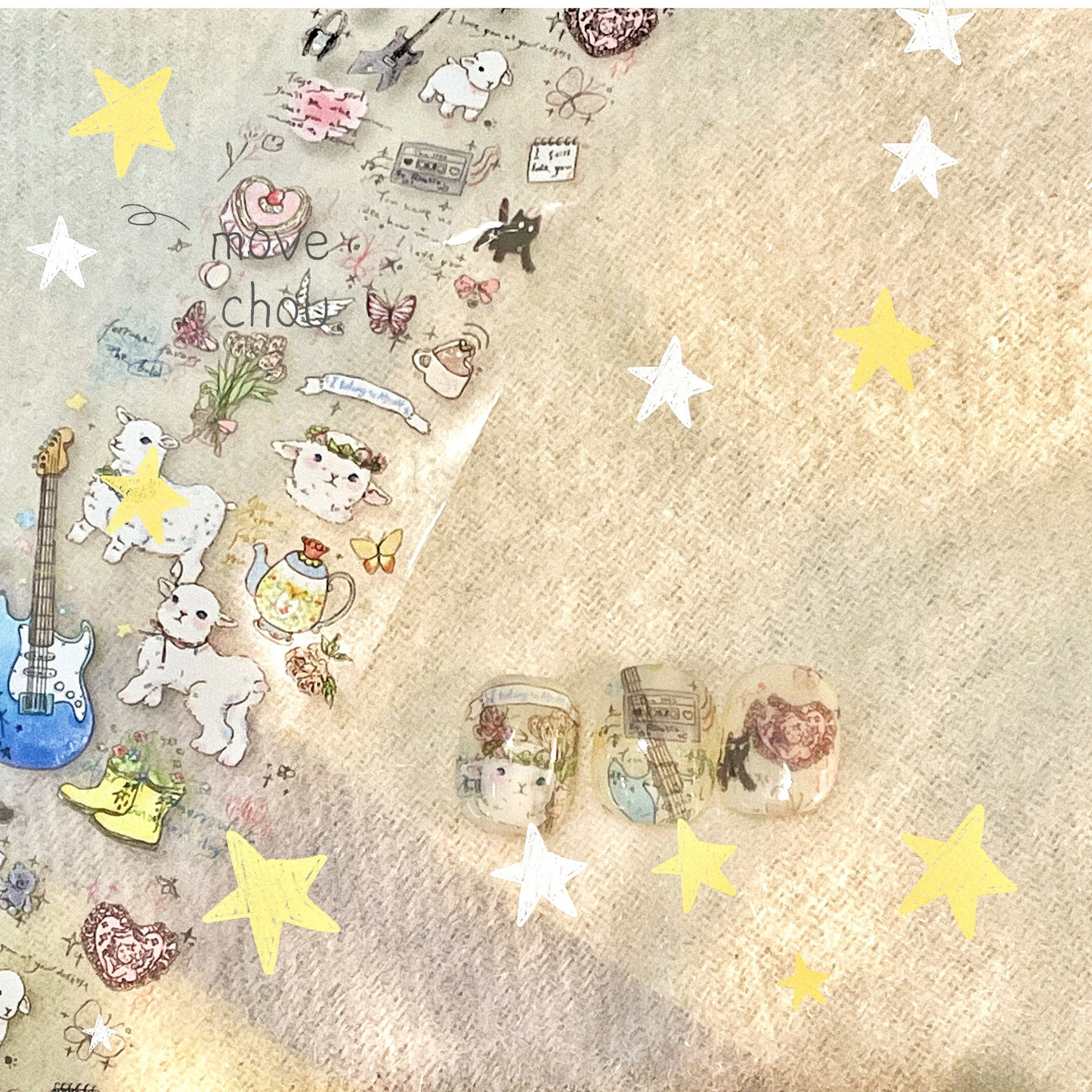Cute Cartoon Doodle Style Transfer Foils 10 Rolls/pack