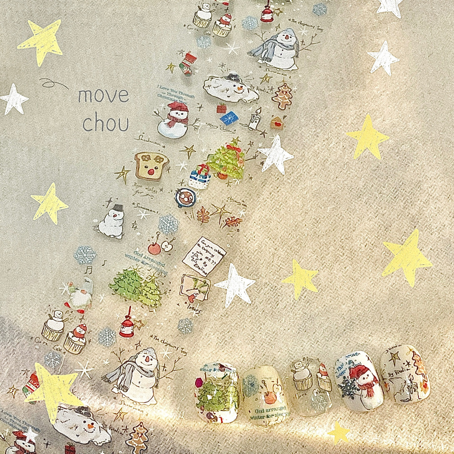 Cute Cartoon Doodle Style Transfer Foils 10 Rolls/pack