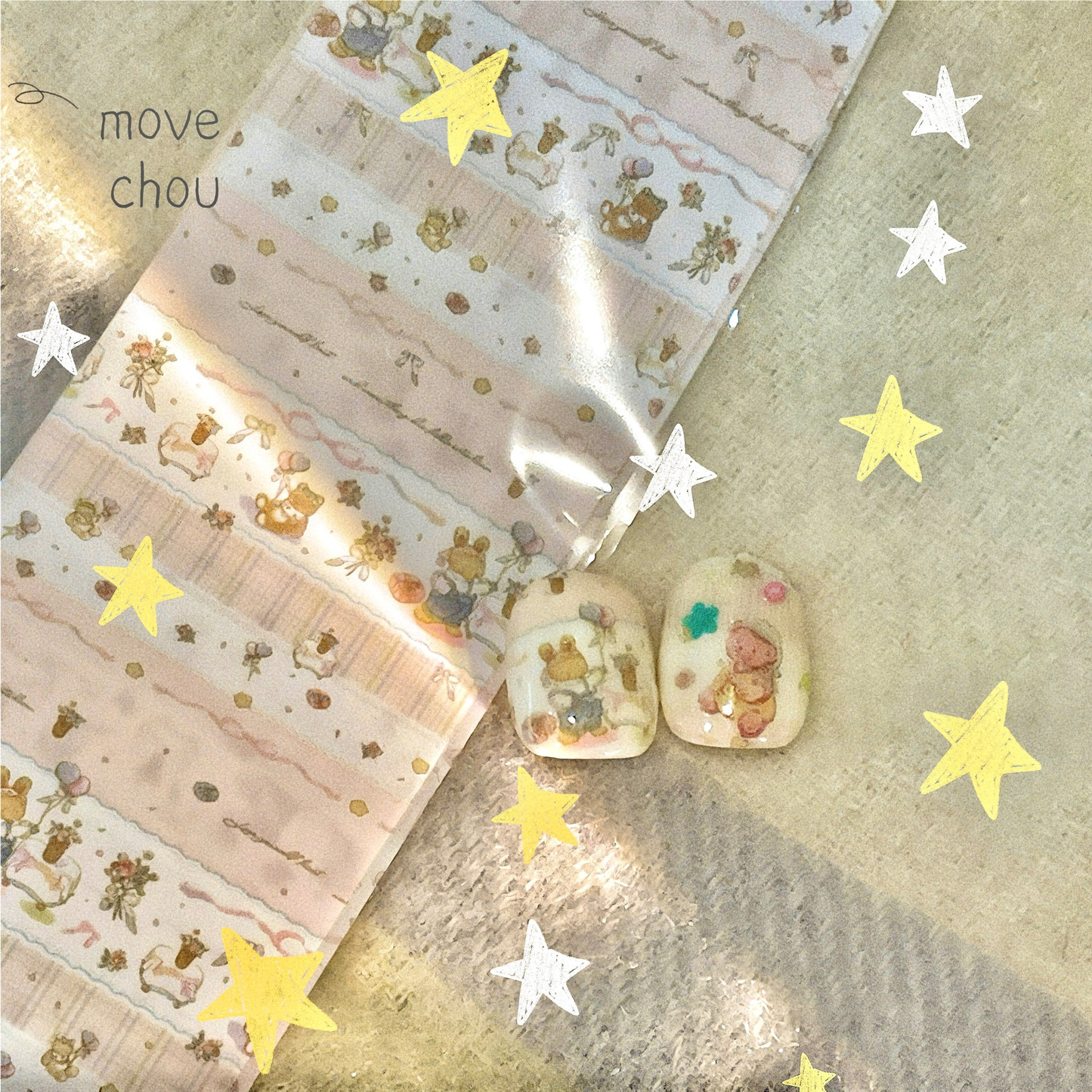 Cute Cartoon Doodle Style Transfer Foils 10 Rolls/pack