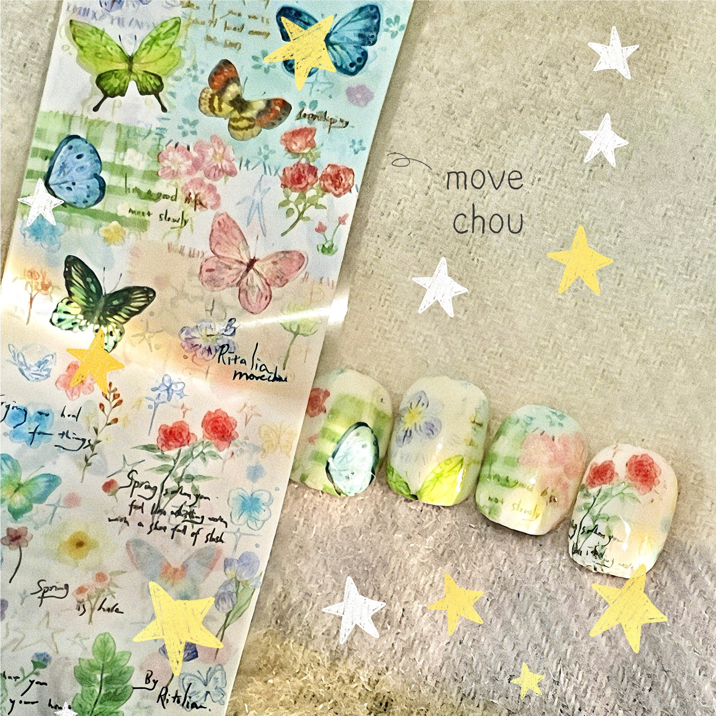 Cute Cartoon Doodle Style Transfer Foils 10 Rolls/pack