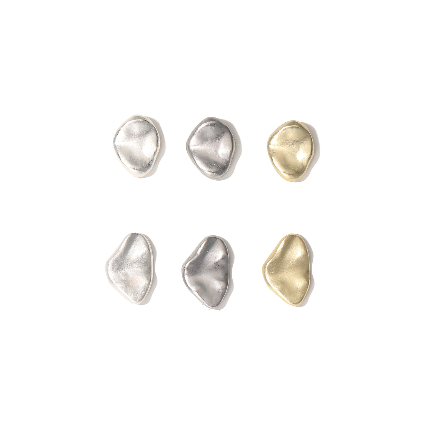 Irregular Baroque Metal Nail Charms 6 Styles (5pcs)