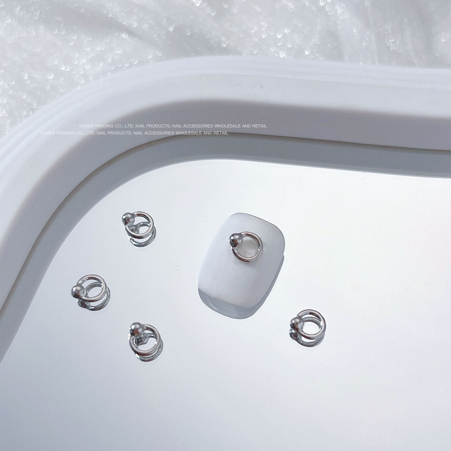 Small Silver Ring Nail Charms 5*6mm (10pcs)