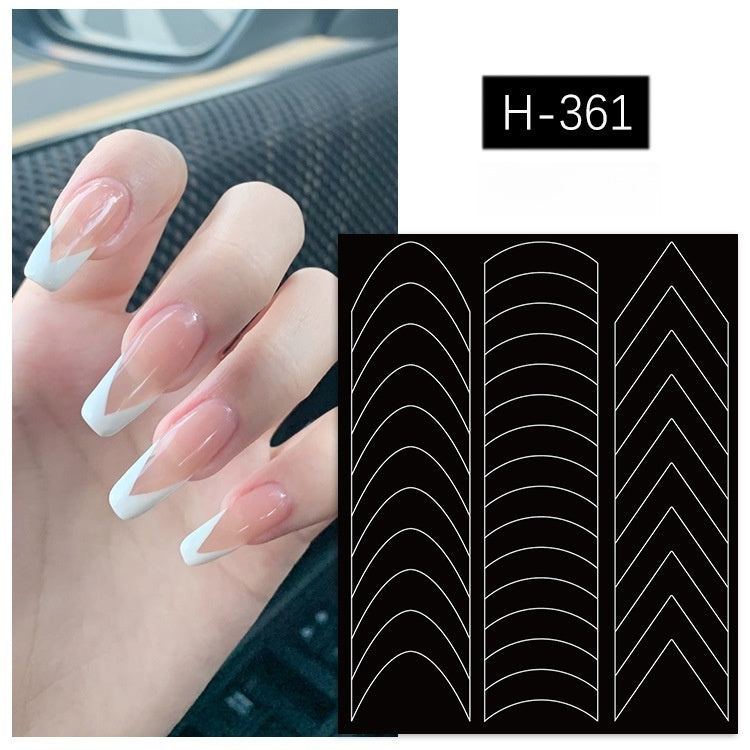 Joyful French Tip Nail Stickers H-361
