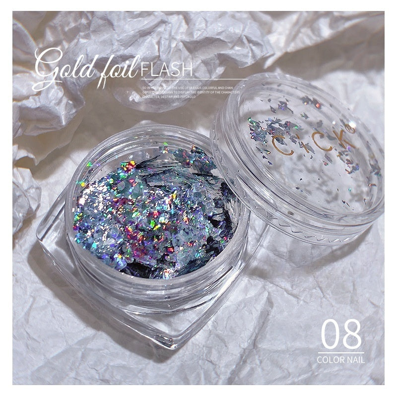 Ultra Thin Shiny Nail Flakes Foil - #08 Holographic Silver