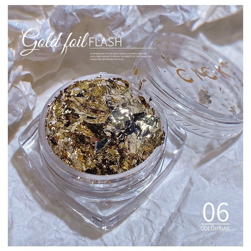 Ultra Thin Shiny Nail Flakes Foil - #06 Champagne Gold