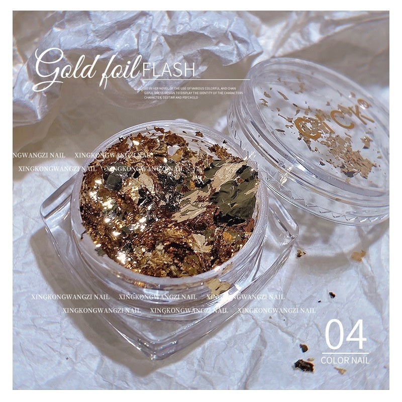 Ultra Thin Shiny Nail Flakes Foil - #04 K Gold