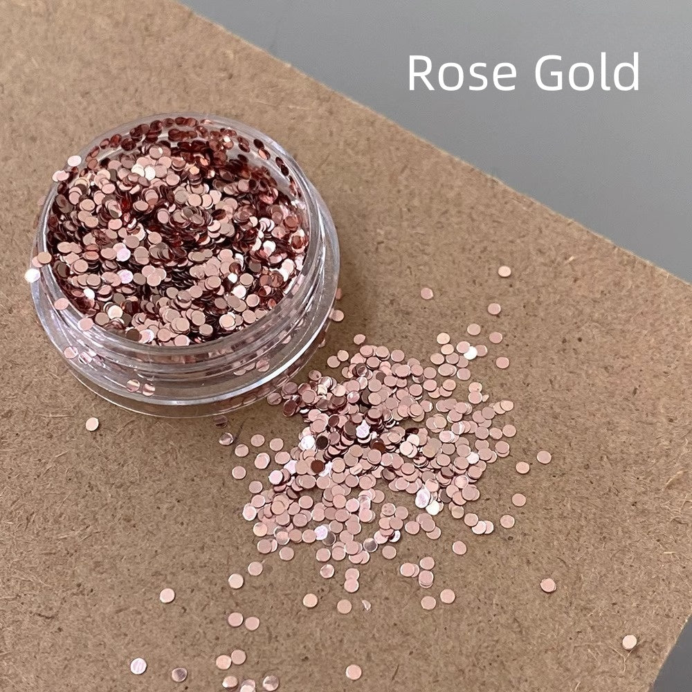Mini Sparkle Round Nail Sequins - Rose Gold