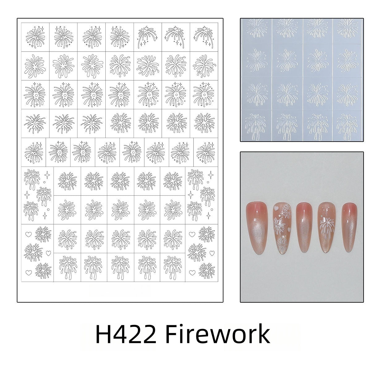 Firework shape Airbrush Sticker H422