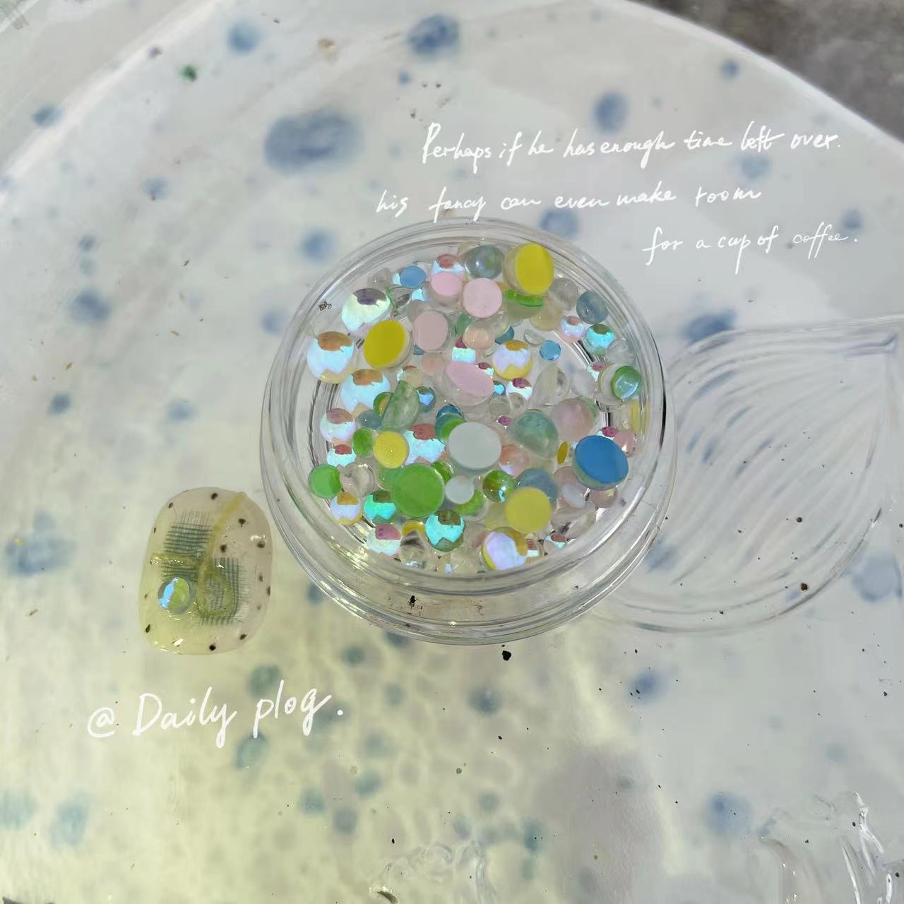 Candy Color Flat Bottom Bubble Bead Nail Charm