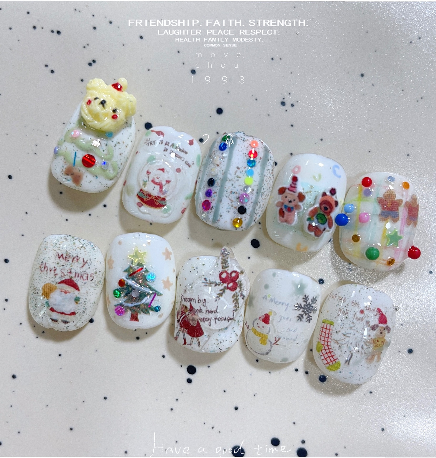 Cute Doodle Style Christmas and More Nail Sticker