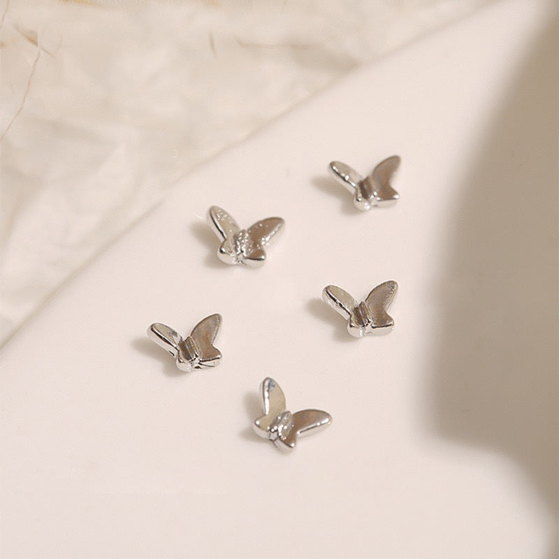 Mini 3D Butterfly Nail Charms 5pcs
