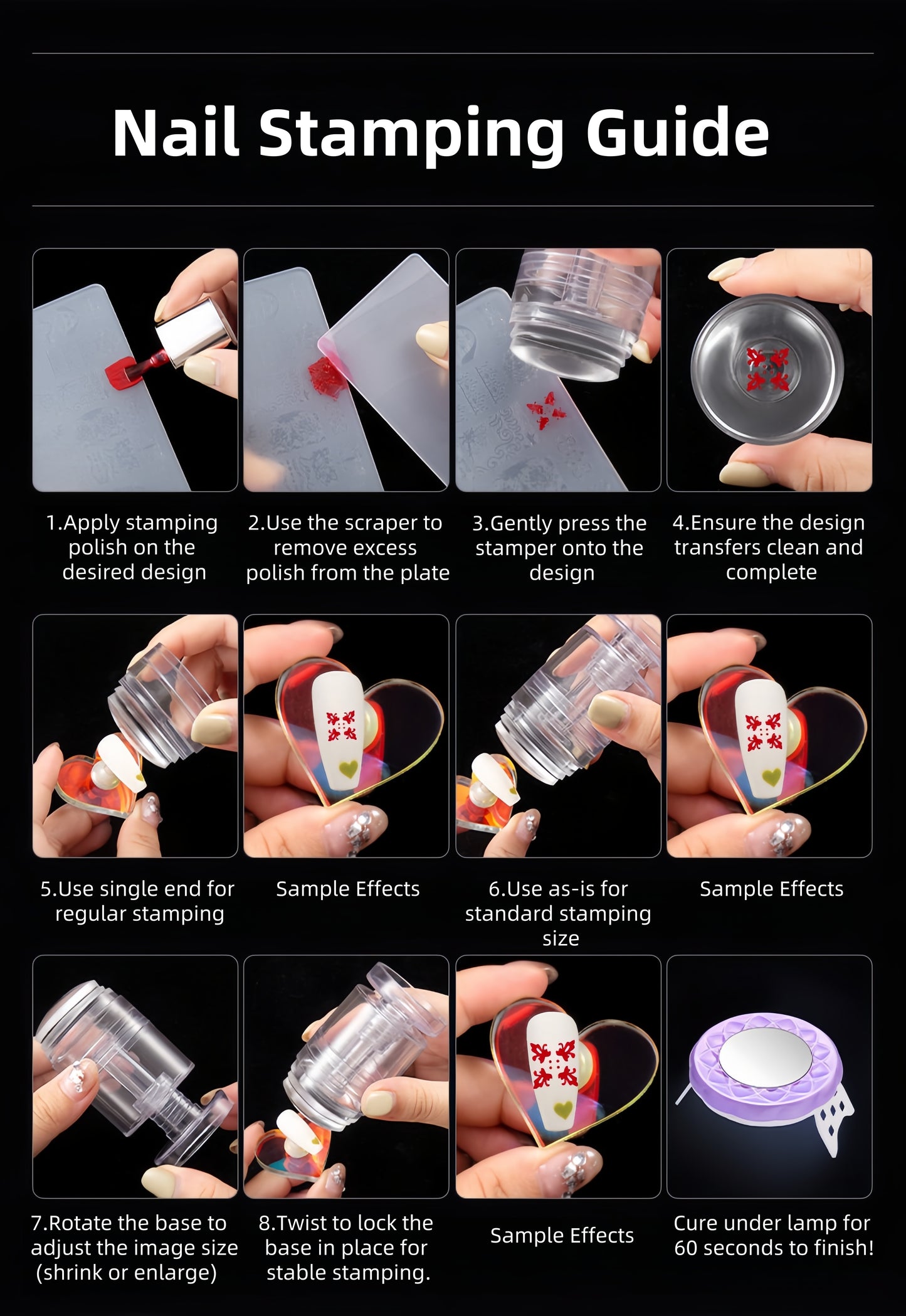 Rotatable Nail Art Silicone Stamper (Shrink & Enlarge)