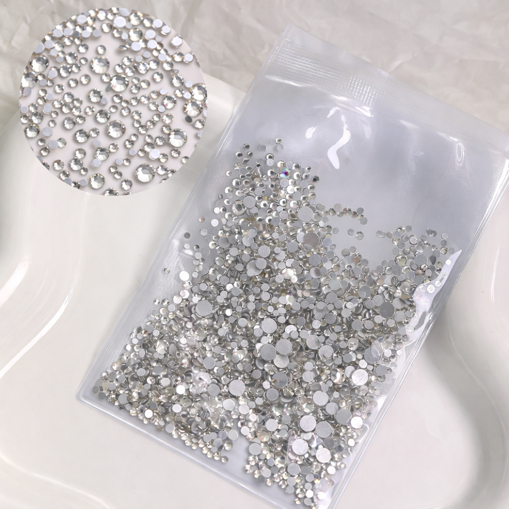 Mixed Size Flatback Crystal Rhinestone Nail Decoration 1440pcs