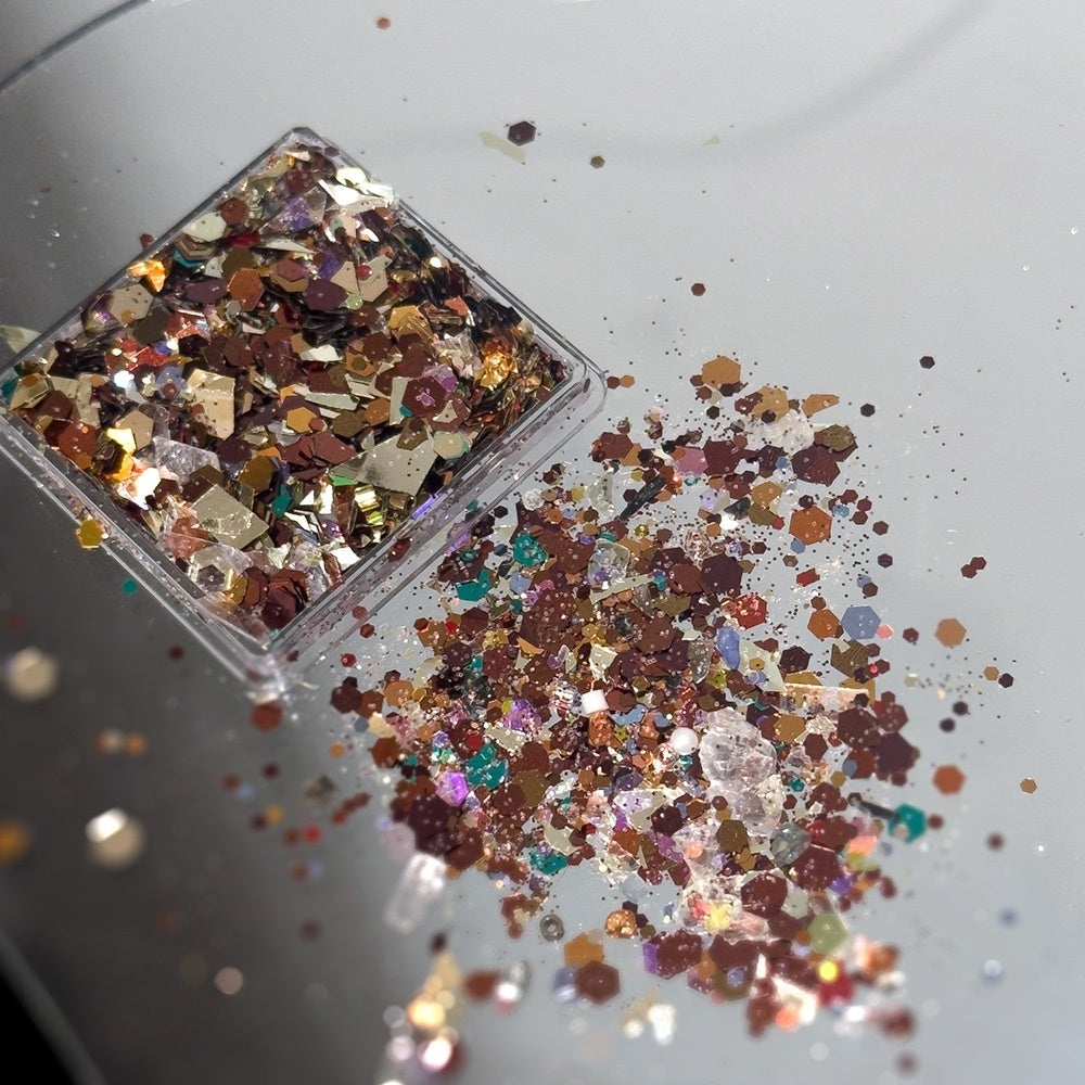 Maillard Color Mix Nail Art Decoration - Sequins & Opal Glitter Mix