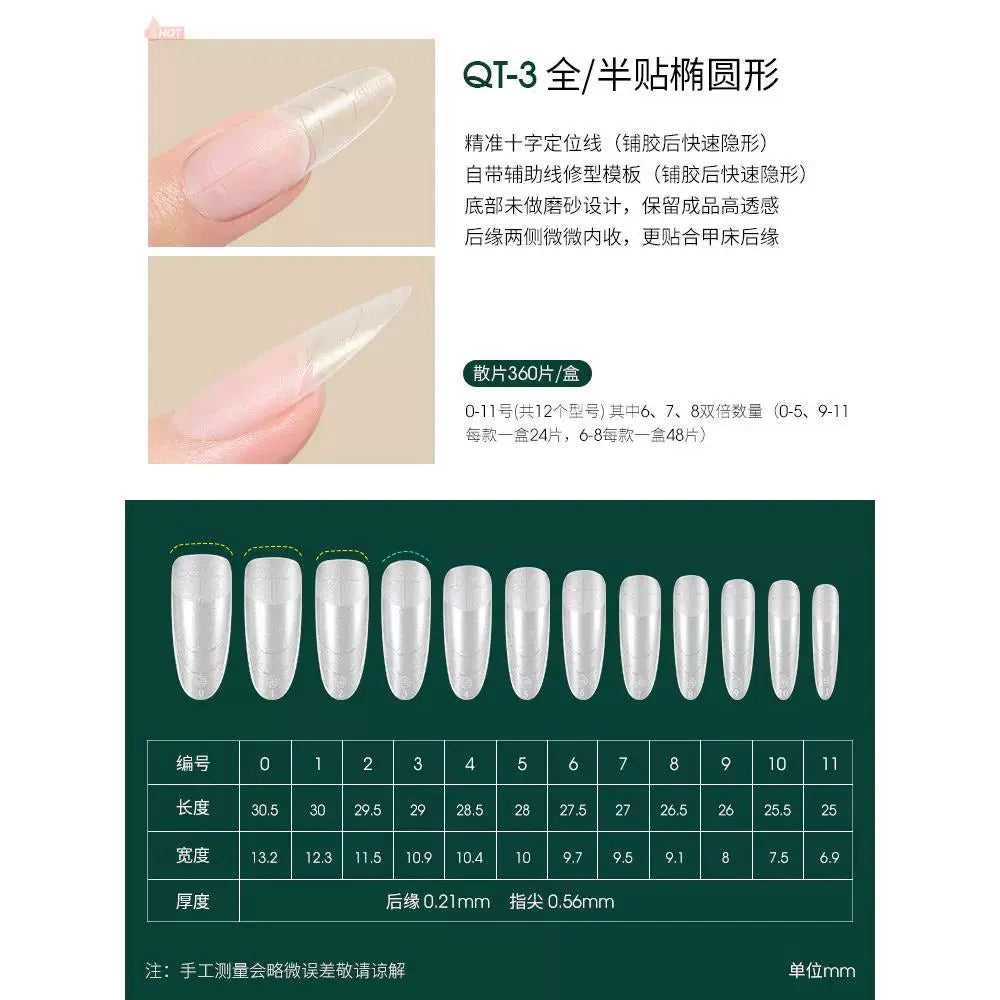 Moding QT-3 Full/Half Cover-Long Round (360pcs/box)