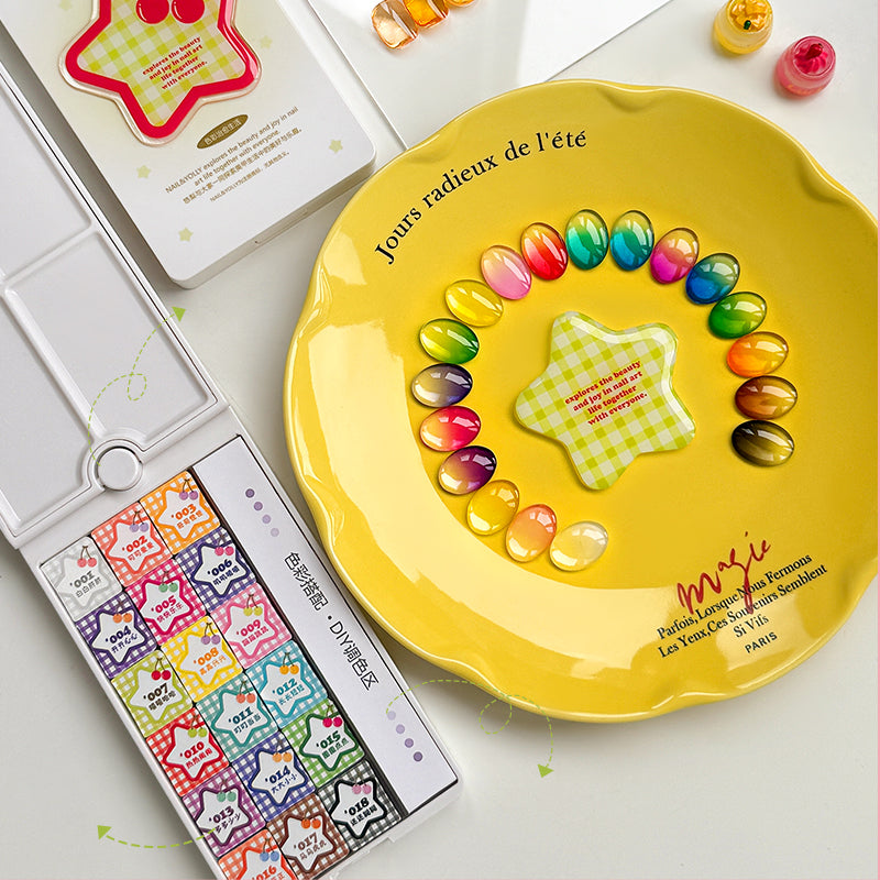 YOLLY Candy Stained Glass Gel Palett - 18 Colors