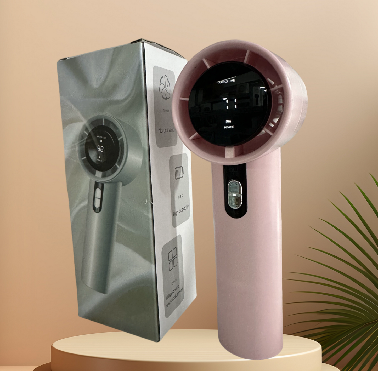 100-Speed Handheld Turbo Fan – USB Rechargeable Eyelash Extension Dryer
