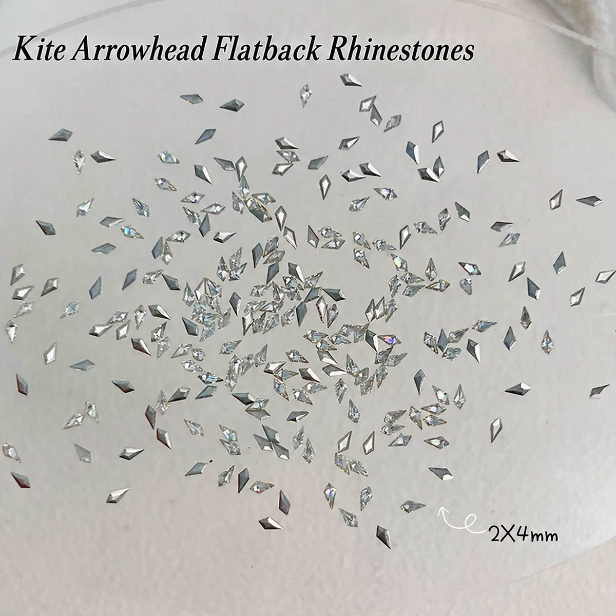 Kite Arrowhead Flatback Rhinestones – 2*4 mm (50 pcs)