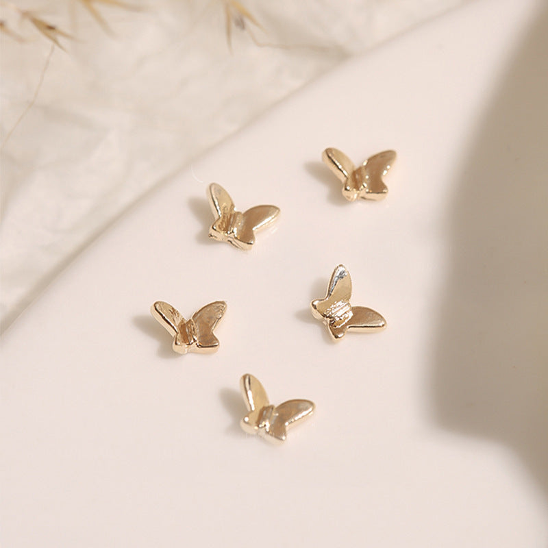 Mini 3D Butterfly Nail Charms 5pcs