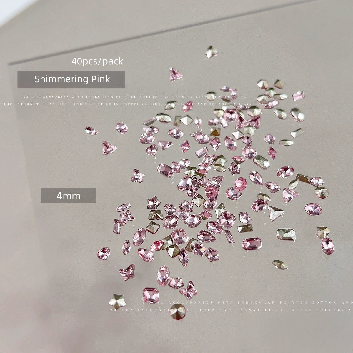 Strass mixtes roses de 3 à 5 mm