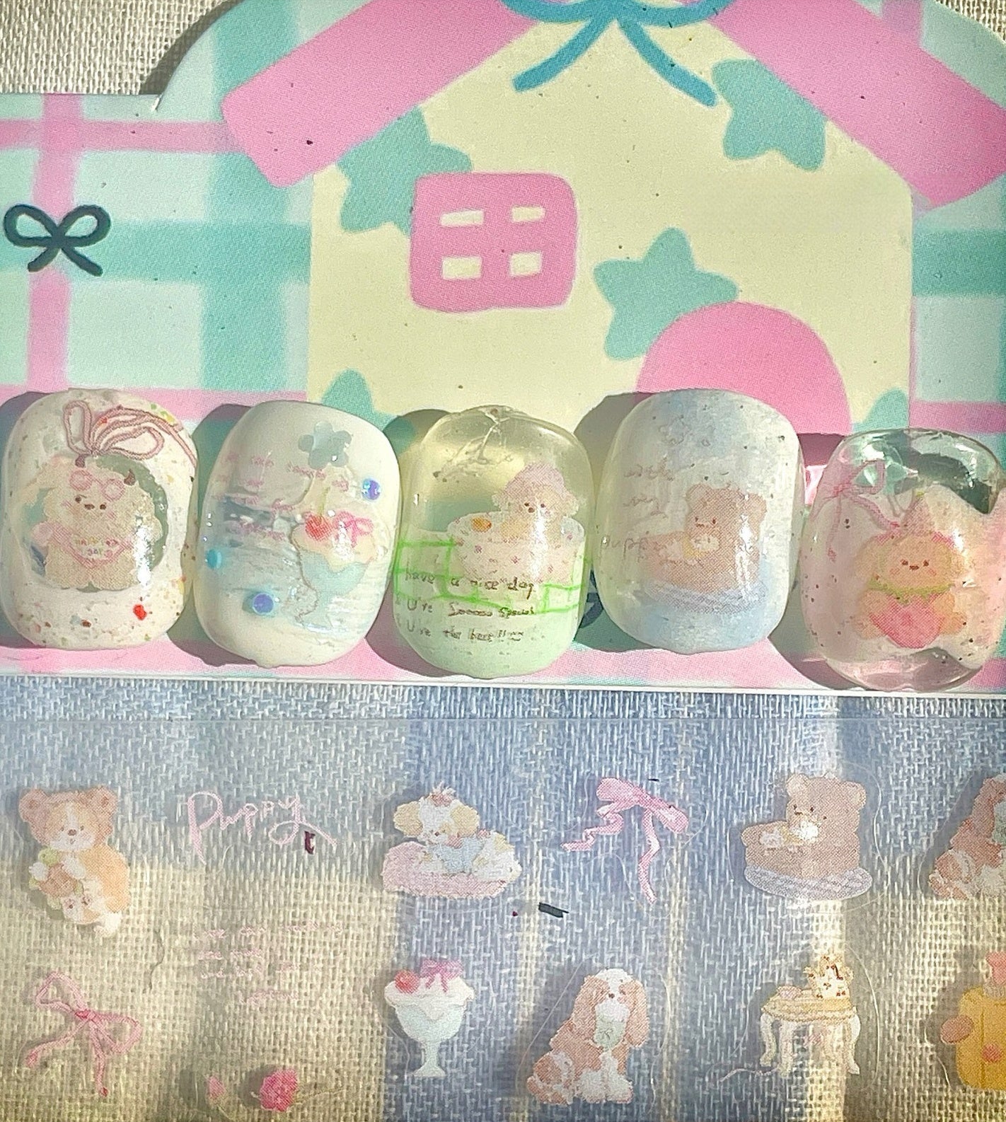 Sweet Cartoon Animals Nail Stickers