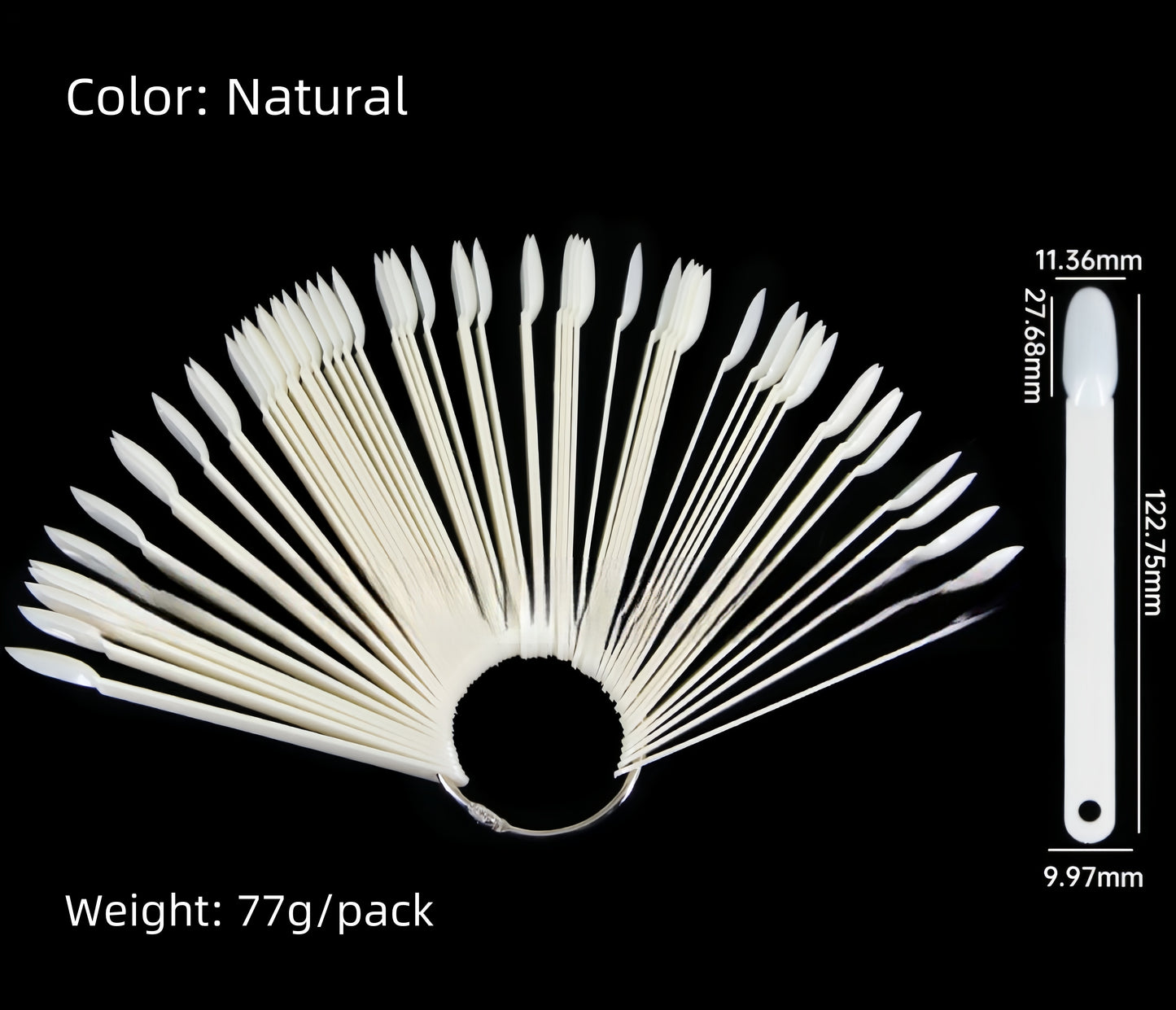 Présentoir de couleurs pour pointes d'ongles rondes, 50 pièces/paquet