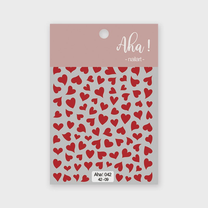 Autocollant pour ongles Aha 042-09 Rouge métallisé