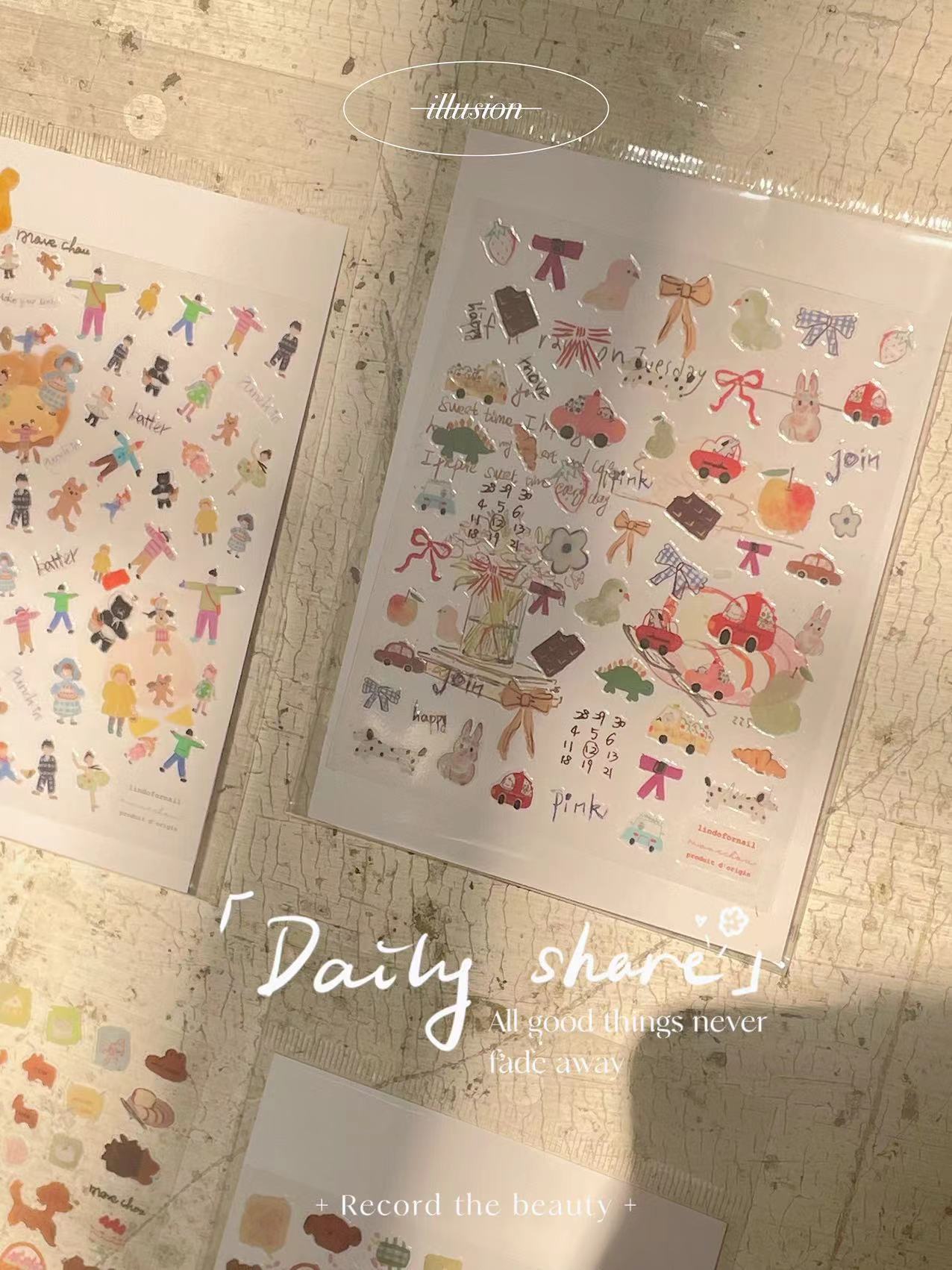 Nail Sticker- Mr Bear and Ribbon