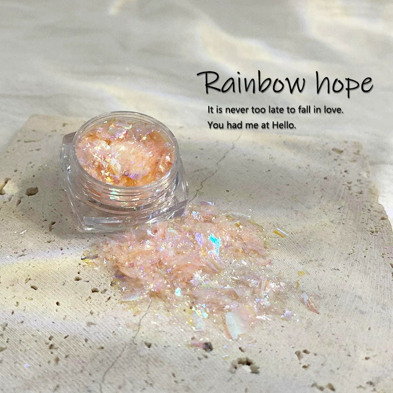 Shimmering Frosted Opal Aurora Nail Art Powder