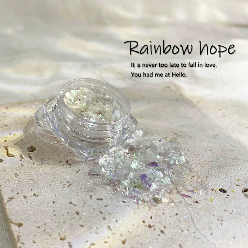 Shimmering Frosted Opal Aurora Nail Art Powder