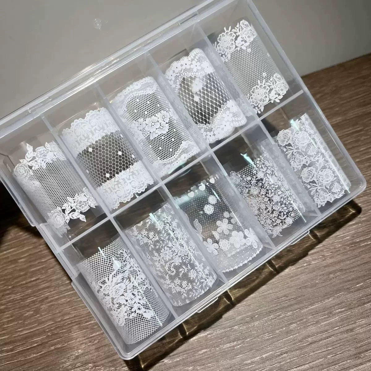 French-Inspired White Lace Nail Art Transfer Foil