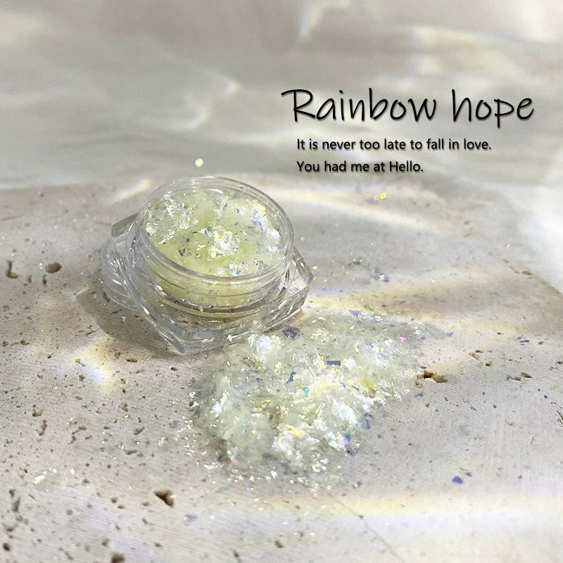 Shimmering Frosted Opal Aurora Nail Art Powder