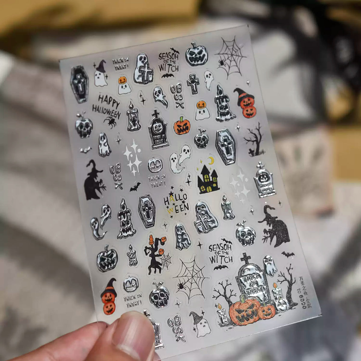 Tomoni Halloween Night Embossed Nail Art Stickers