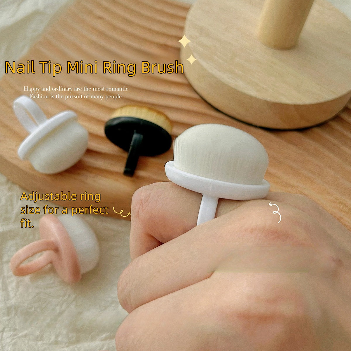 Mini-brosse annulaire pour pointes d'ongles