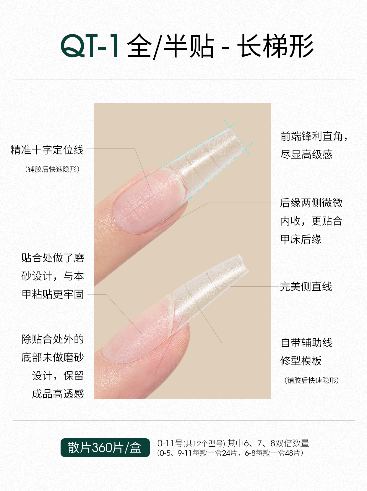 Moding QT-1 Full/Half Cover-Long Coffin (360pcs/box)
