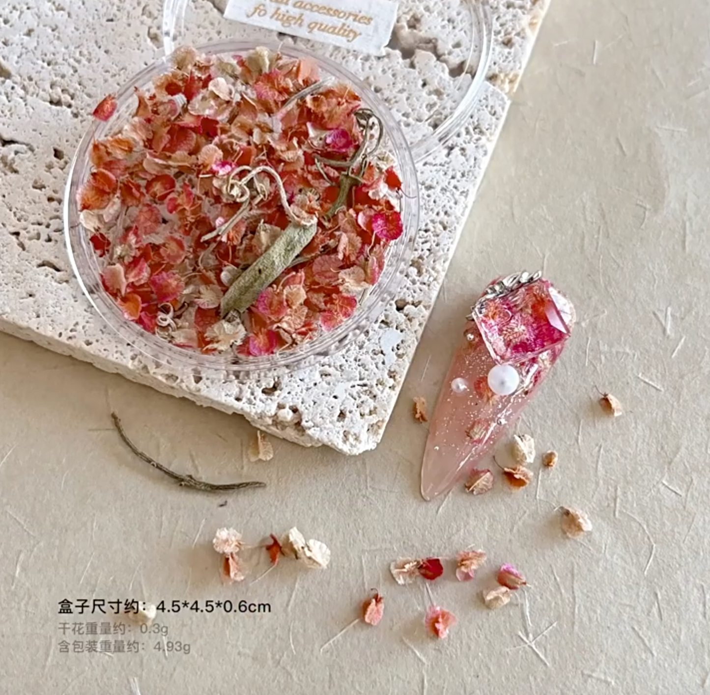 Monet Garden Dried Flower Nail Decoration