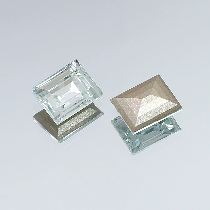 Strass rectangulaires pour nail art, 10 mm x 8 mm, bleu clair (2 pièces)