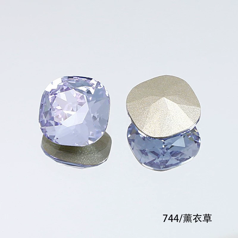 Strass Nail Art Carré Arrondi 10mmx10mm Lavande (2pcs)