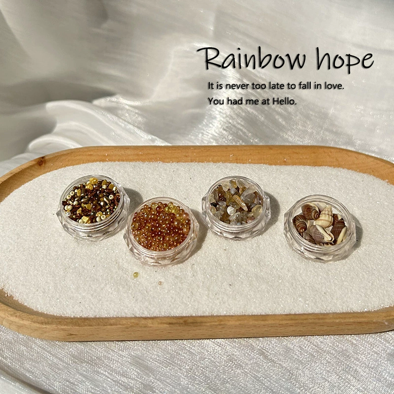 Aesthetic Seashell Crushed Flakes Nail Decorations Set